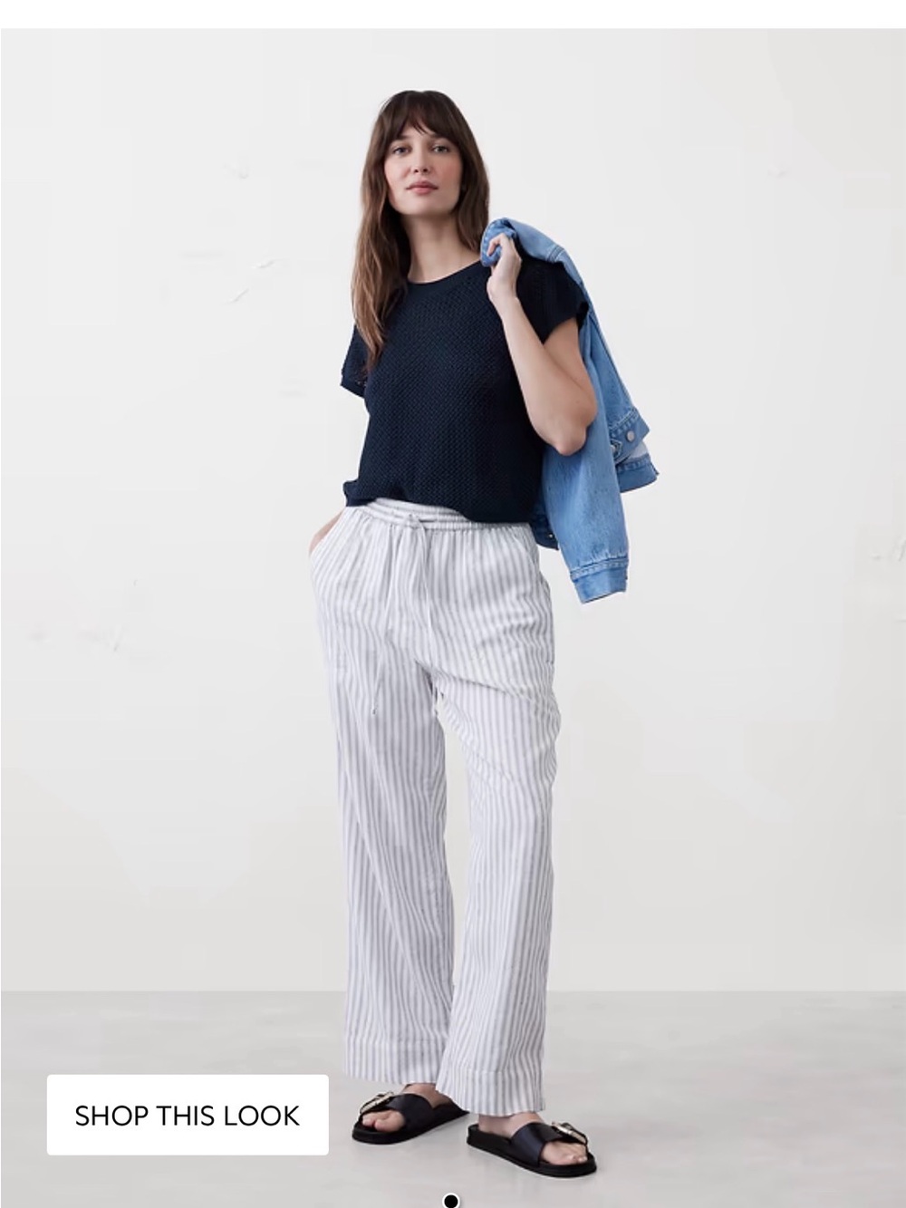 Banana Republic Factory Straight Linen Blend Pull on Pant